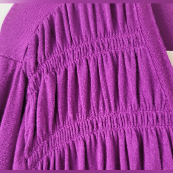 Lane Bryant Smocked Yoke Max Swing Purple Women's Tunic Top Drapey 26-28 - Picture 12 of 16